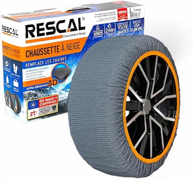 Rescal Chaussettes à neige antidérapantes – Homologuées Loi Montagne