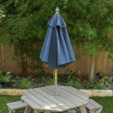 KidKraft table de jardin octogonale pour enfants – bois avec parasol et 4 tabourets