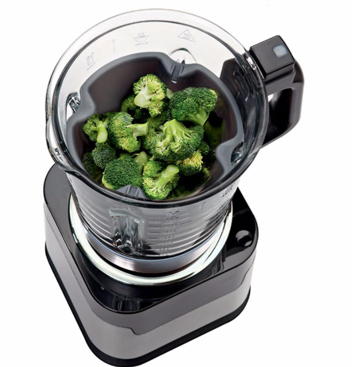 Blender chauffant Scott Gustissimo 21105 – préparation vapeur avec brocolis frais dans le bol