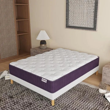 Matelas Elite Panda Purple – 32 cm – Ressorts Ensachés & Mémoire de Forme Bambou Charcoal